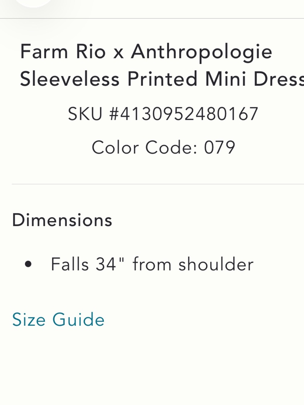 NWT Anthropologie Farm Rio Sleeveless Printed Mini Dress Size XL - Picture 15 of 15